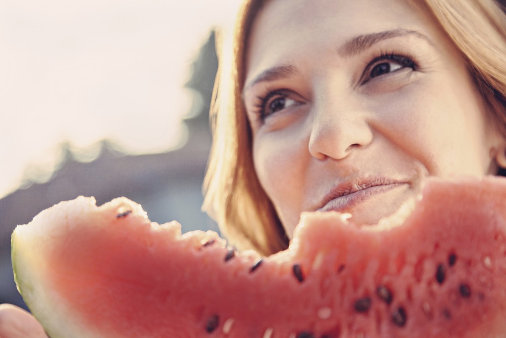 Woman Eating Watermelon
