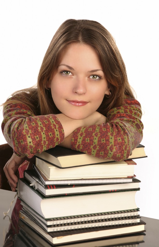 Girl with books