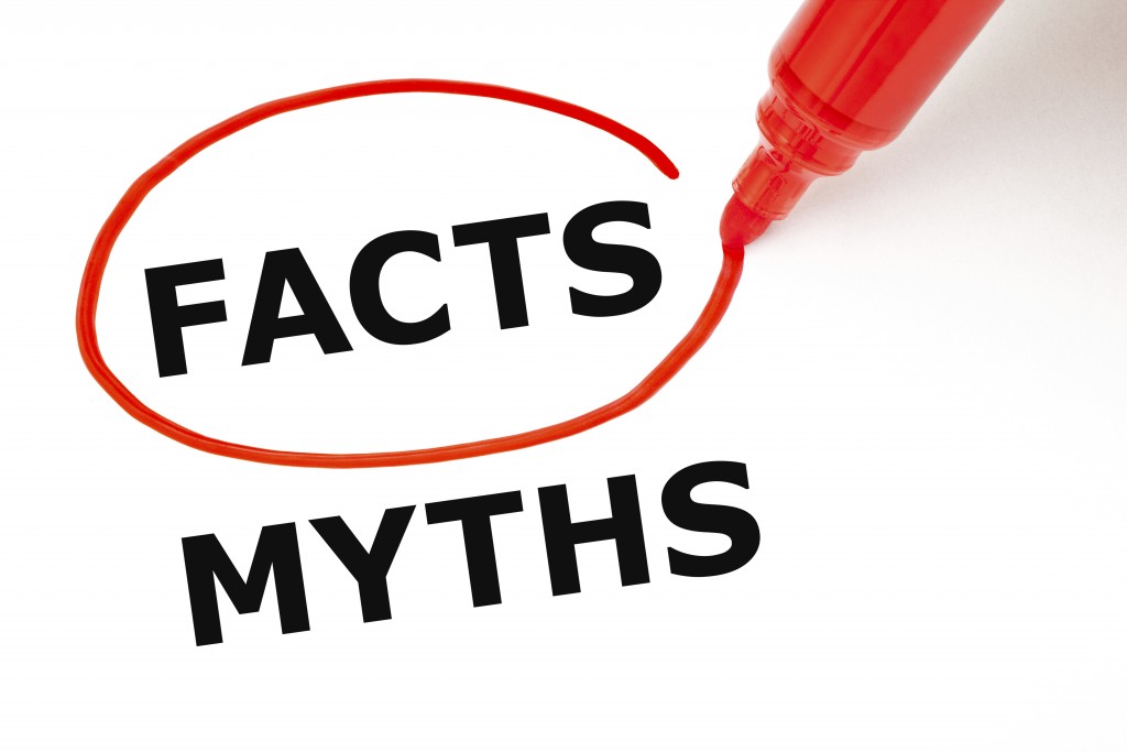 Facts Myths Concept Red Marker