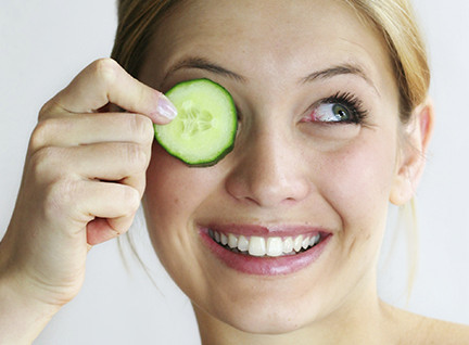 Cucumber on eyes