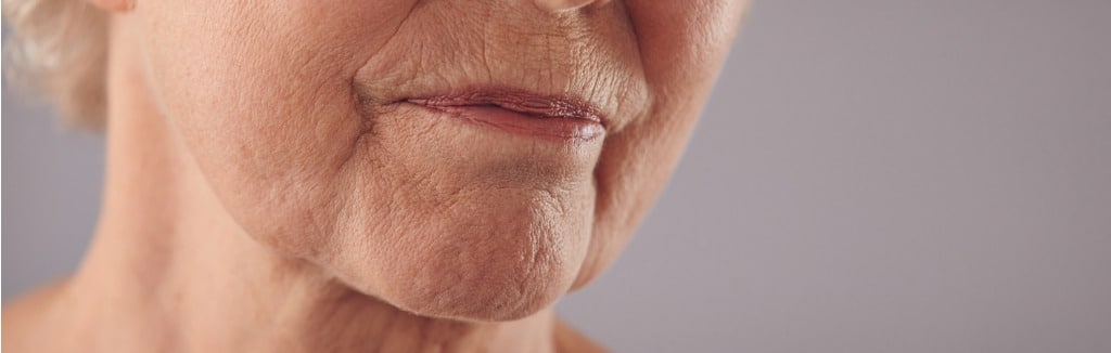 senior female face with wrinkled skin picture id508211701