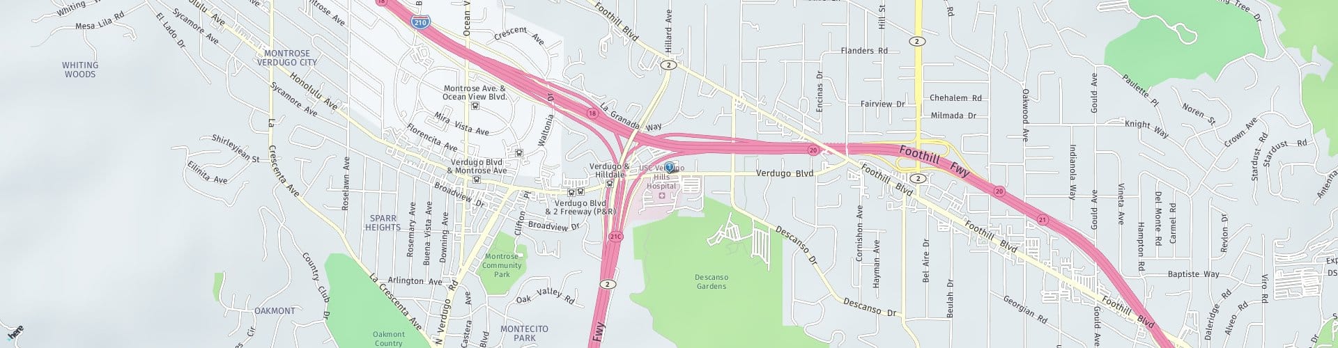 Location Map: 1818 Verdugo Blvd. Glendale - Verdugo Hills, CA 91208