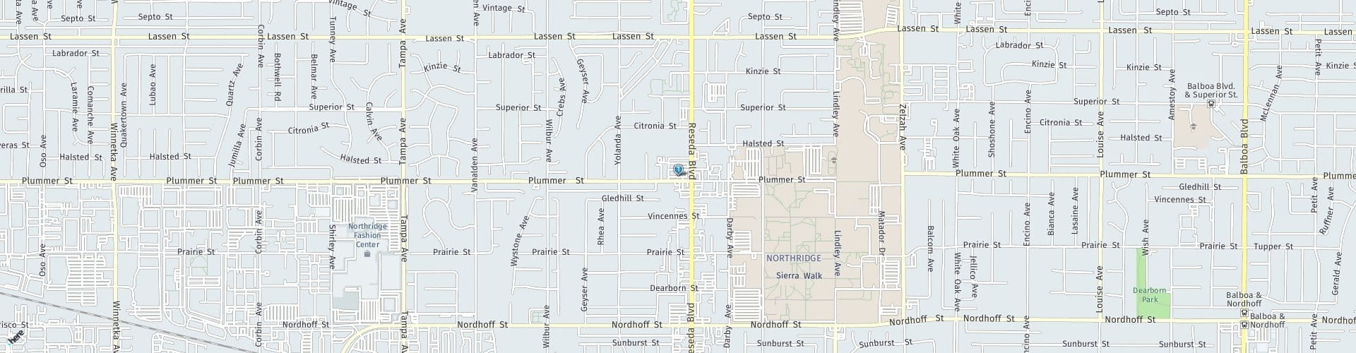 Location Map: 9535 Reseda Blvd. Northridge, CA 91324