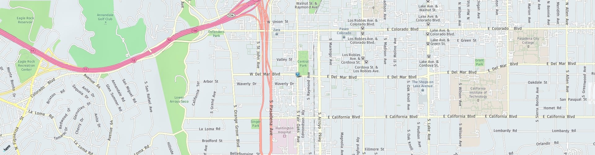 Location Map: 301 S Fair Oaks Ave. Pasadena, CA 91105