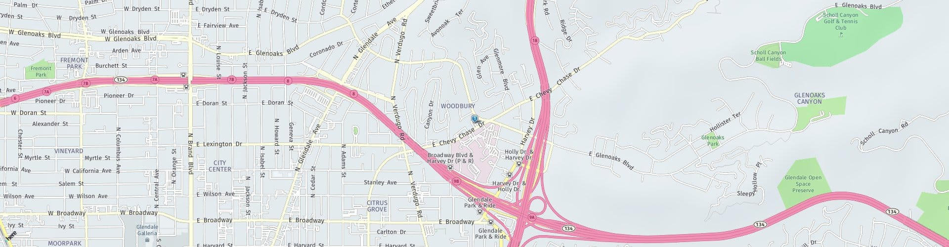 Location Map: 1577 East Chevy Chase Dr. Glendale, CA 91206