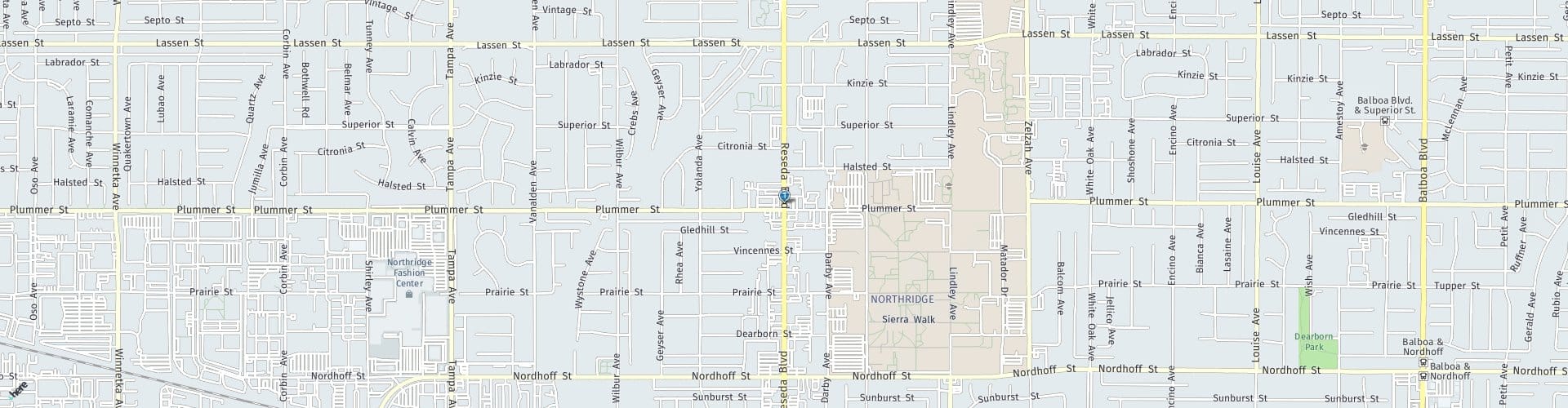 Location Map: 9535 Reseda Blvd. Northridge, CA 91324