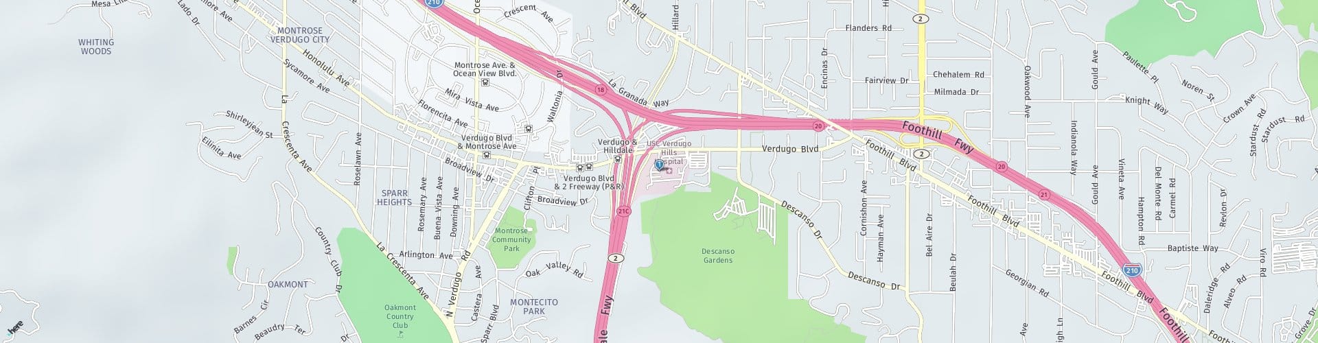 Location Map: 1818 Verdugo Blvd. Glendale - Verdugo Hills, CA 91208